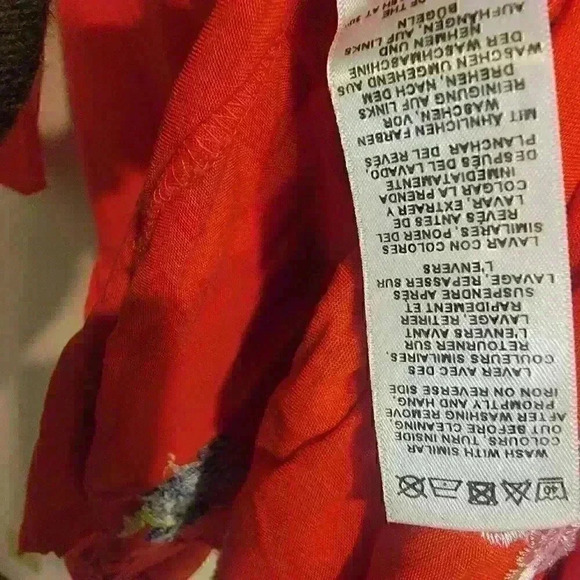 ASOS Design Womens Dress Red Embroidered Size 6 Viscose Flowy Boho - Picture 5 of 8